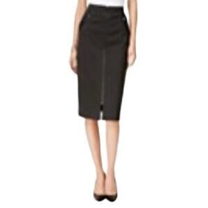 GRACE ELEMENTS Charcoal Gray Zip Front Stretch Pencil Skirt size Small